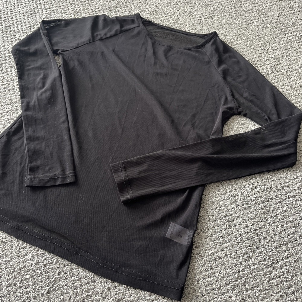 Mango pop Black Mesh Long Sleeve Top. Y2K Goth Grunge Whimsigoth. M.